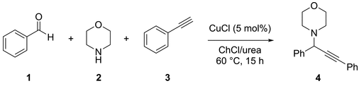 方案1. 用于 OFAT 優(yōu)化的模型反應(yīng)，用于合成丙炔胺衍生物